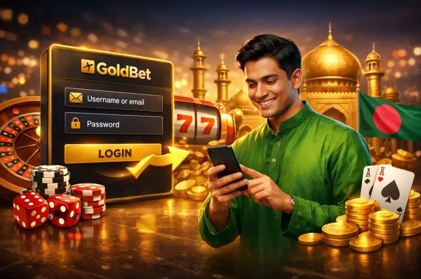 Goldbet login screen example for Bangladesh players