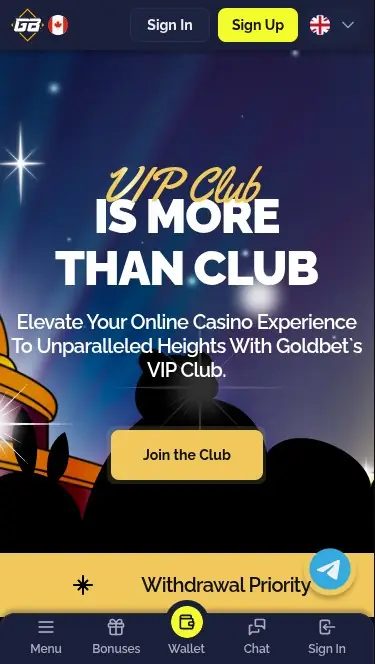 Goldbet casino interface screenshot 5